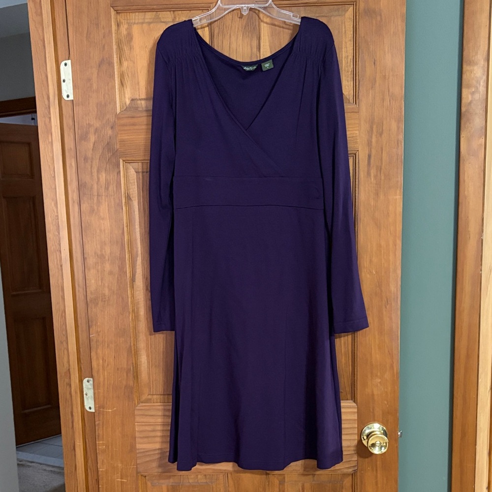 Eddie Bauer Deep Purple Long Sleeve Dress